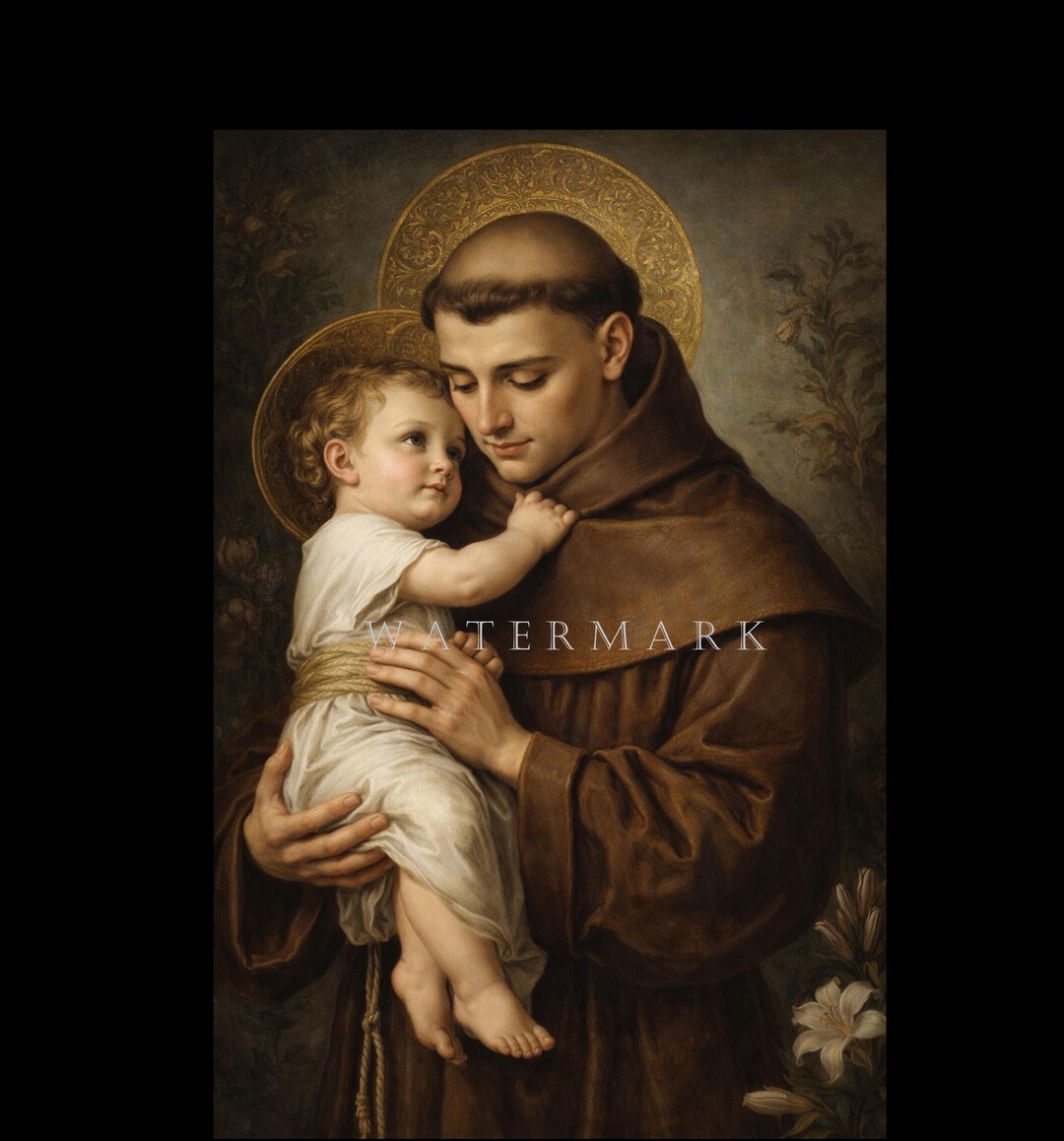 St. Anthony of Padua Custom Digital Oil Painting DIGITAL DOWNLOAD - Etsy
