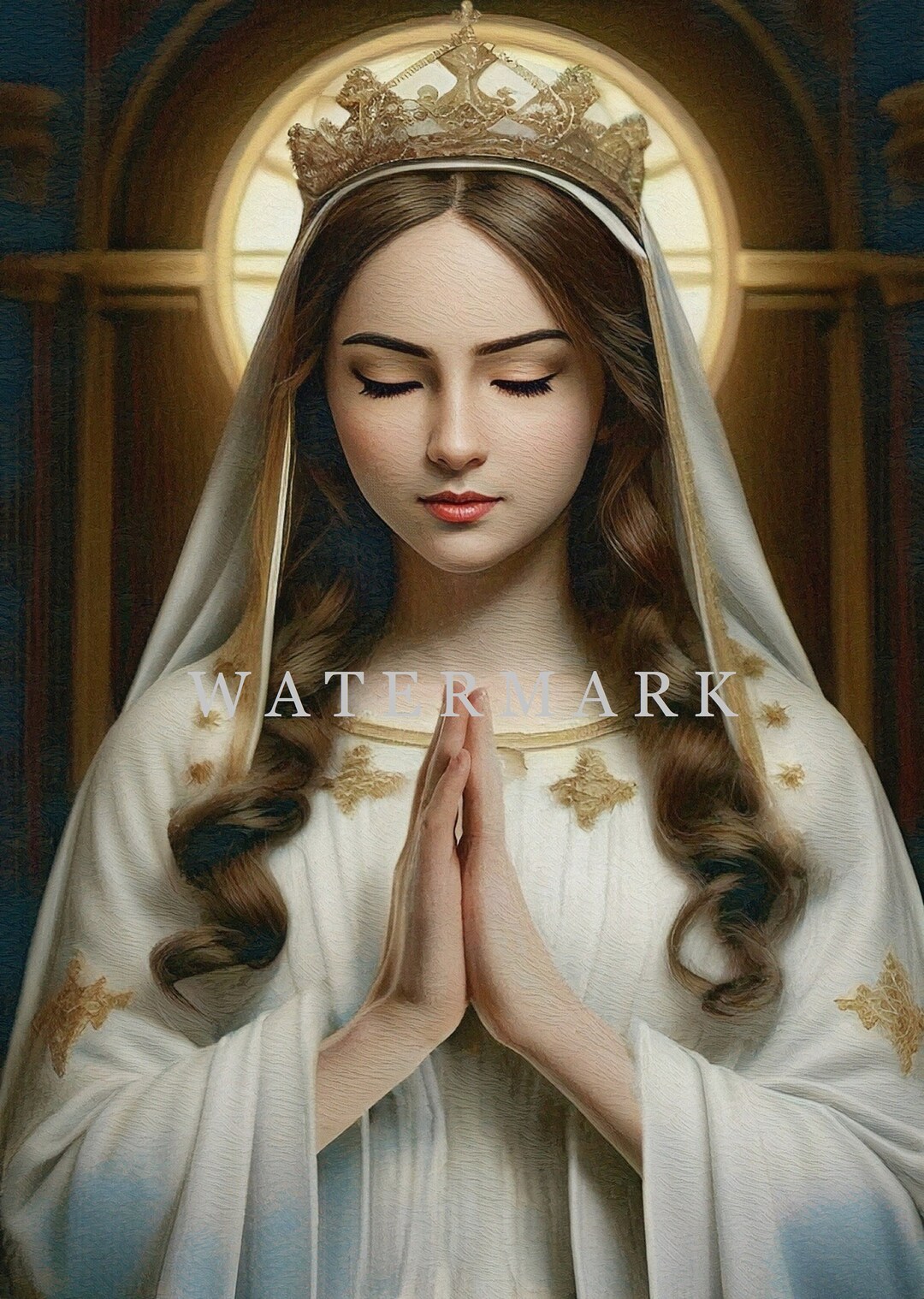 The Most Blessed Virgin Mary - Custom Digital Oil Painting DIGITAL ...