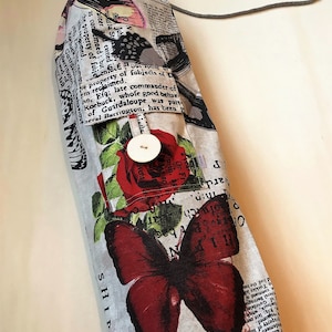 Exercise Yoga Mat Bag In Red Roses and Butterflies
