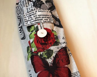 Exercise Yoga Mat Bag In Red Roses and Butterflies