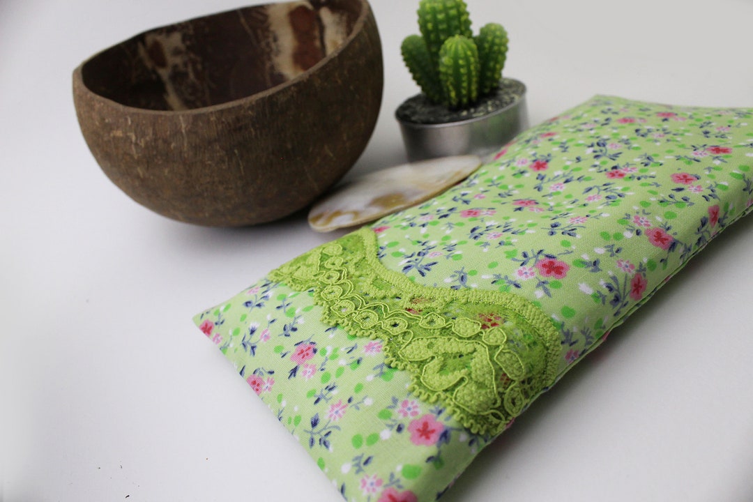 Yoga Lavender Eye Pillow Green Floral Scented Etsy