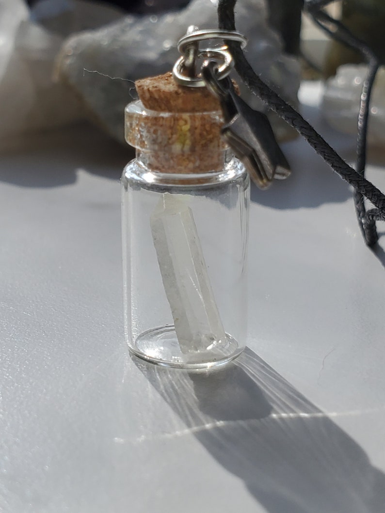 Mini Clear Quartz Bottle Pendant
