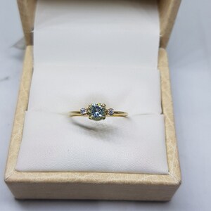 Aquamarine Ring / 14k Gold Aquamarine Ring / Diamond Aquamarine Ring / March Birthstone Ring / Dainty Aquamarine Ring/ Stackable Aquamarine