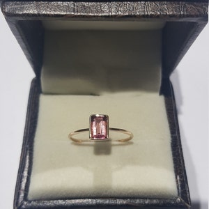 Tourmaline Ring / 14k Gold Tourmaline Ring / Pink Tourmaline Ring / Dainty Tourmaline Ring / Stackable Tourmaline Ring / Gift For Her
