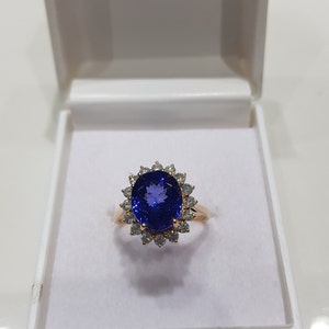 Tanzanite Ring / 14k Gold Tanzaing / Diamond Tanzanite  Ring / December Tanzanite Ring / Engagement Ring / Promise Ring / Ring For Her