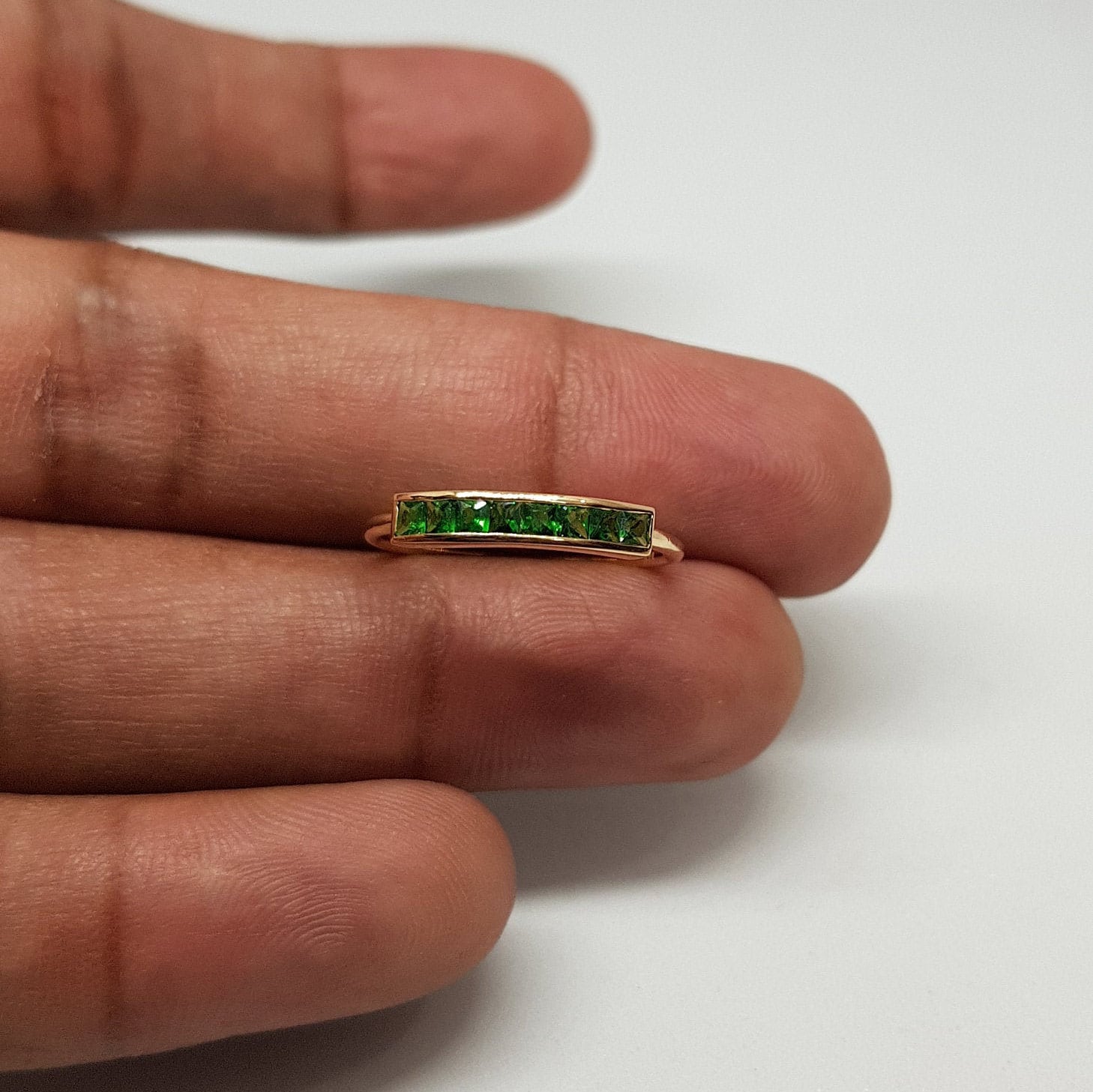 14k Solid Yellow Gold Natural Princess Cut Square Shaped Zambian ...