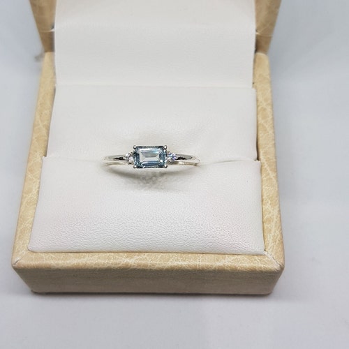 14k Solid White Gold Natural Cushion Cut Shaped Aquamarine - Etsy