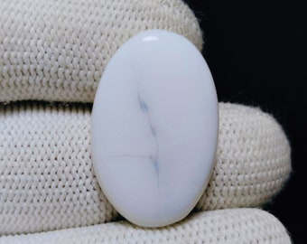 White Opal White Opal Cabochon Owyhee White Opal White Opal Crystal Opal Cabochon Healing Crystal Loose Cabochon, 28x18x6mm, 22.60cts