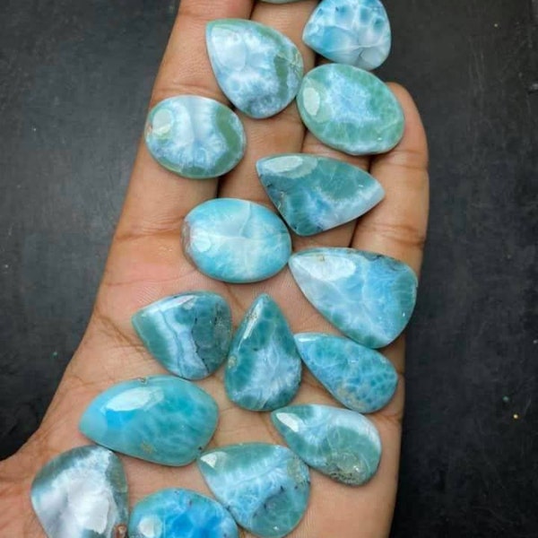 Larimar Cabochon Larimar Gemstone Loose Larimar Crystal Healing Stone Larimar Dominican Dolphin Stone Deep Blue Larimar Gemstone