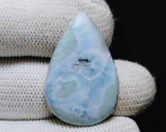 Larimar Cabochon Larimar Gemstone Loose Larimar Larimar Crystal Healing Stone Larimar Dominican Larimar Stone, 32x22x5mm, 32.10cts