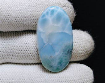 Larimar Cabochon Larimar Pietra preziosa Sciolto Larimar Larimar Cristallo Pietra curativa Larimar Pietra larimar domenicana, 35x20x6mm, 39,29 ct