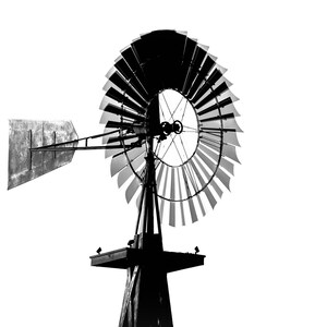 Photograph , print, Texas Hill Country Ranch Windmill B&W #256