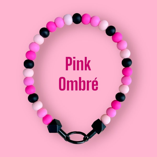 Pink Ombré | Silicone Bead Dog Collar | Beaded Dog Collar