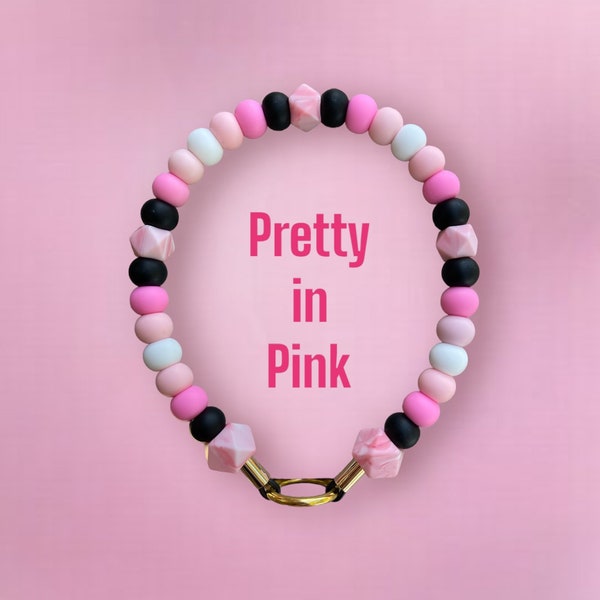Pretty Pink Silicone Bead Dog Collar