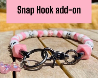 Silicone and Acrylic Bead collar Snap Hook add on