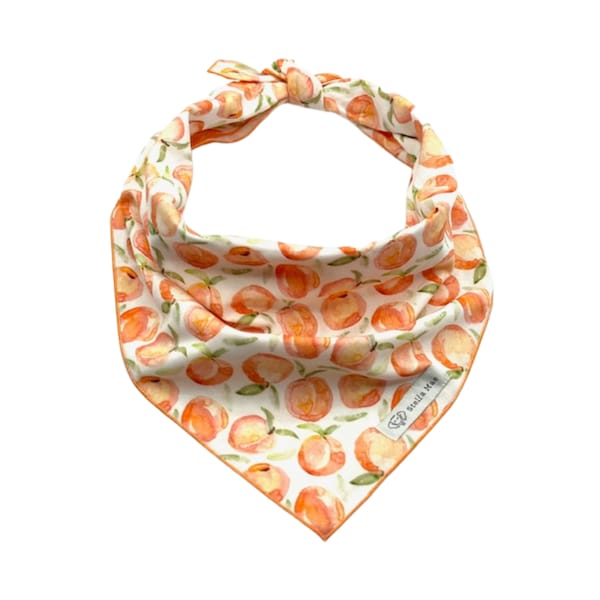 Sweet Peaches Dog Bandana, Peaches Dog Bandana, Fruit Dog Bandana, Spring Dog Bandana, Summer Dog Bandana, Tie On Bandana, Personalizable