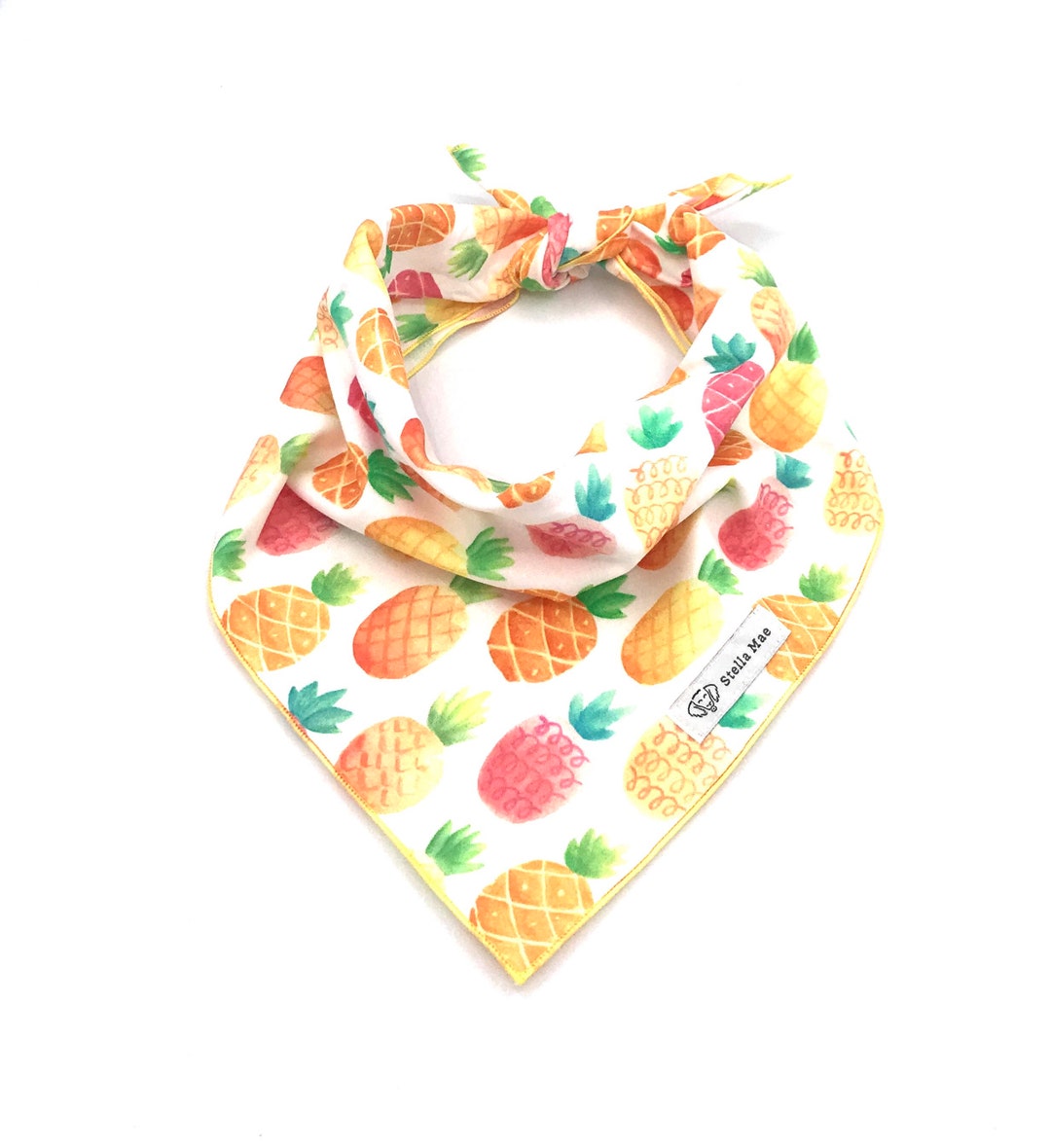 Watercolor Pineapple Dog Bandana, Pineapple Dog Bandana, Pineapple