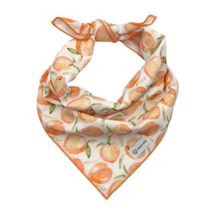 Peaches Dog Bandana: Personalized Cotton Tie-On or Collar Slip-On