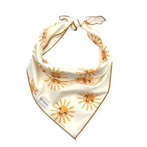 Golden Sunshine Dog Bandana, Vibrant Dog Neckwear for Sunny Days, Personalized Gifts, Tie-On Dog Bandana, Dog Collar Bandana, Stylish Pups