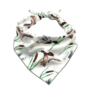 Mallard Duck Dog Bandana: Pet Neckwear for Bird Lovers, Tie-On or Collar Slip-On, Personalizable