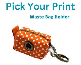 Pick Your Print Dog Waste Bag Holder: Handmade Poop Bag Dispenser, Pup Accessory