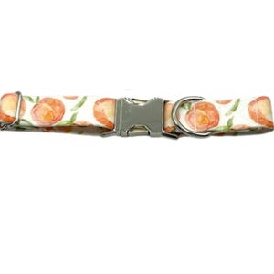 Peaches Dog Collar: Cotton Fabric, Personalized Dog Neckwear