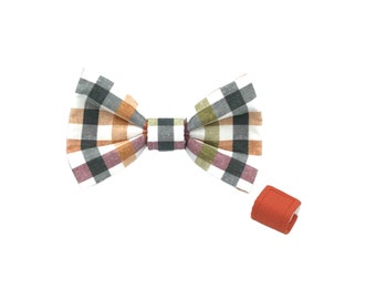Fall Plaid Boy Dog Bow Tie: Fall Dog Bow Tie, Plaid Dog Bow Tie