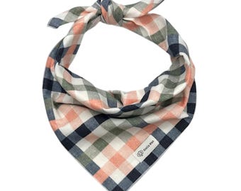 Plaid Dog Bandana:  Trendy Pet Neckwear, Classic Plaid Scarf, Tie-On, Collar Slip-On, Personalizable