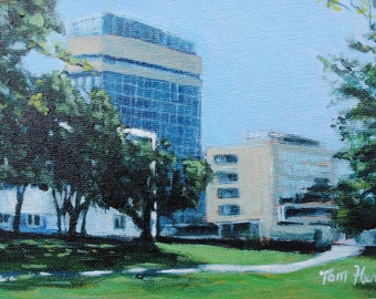 Cork County Hall in the Summer - Original Painting 11in x 7 in