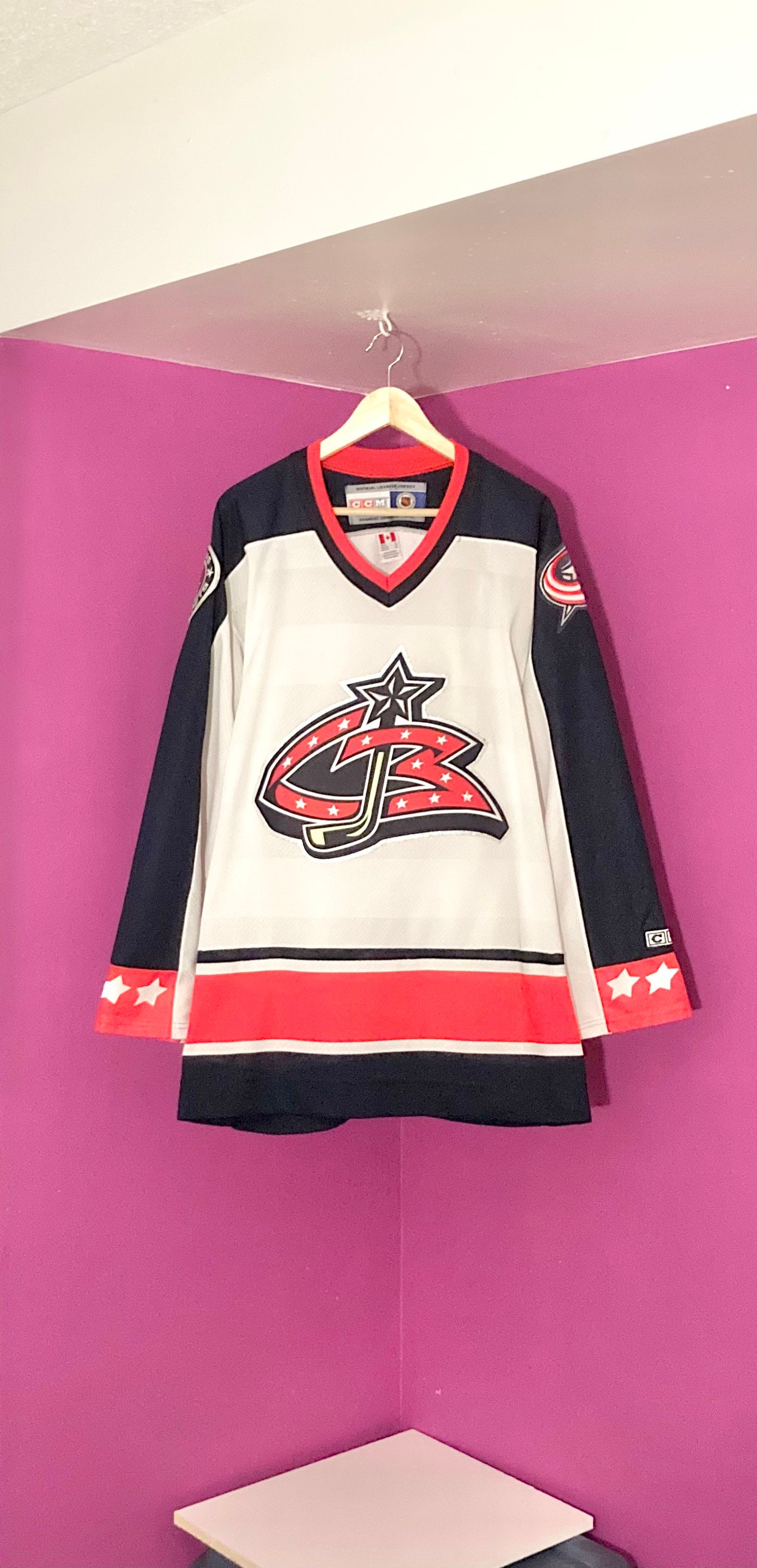 Custom Columbus Blue Jackets Hockey Jersey Name and Number Navy Alternate