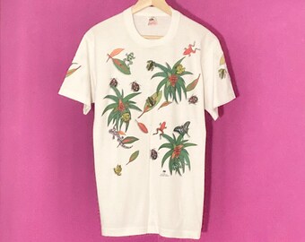 Camiseta vintage de los 90 con estampado de insectos de Dan Gilbert de The Nature Company (L/G)