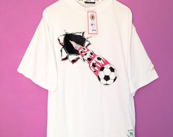 L / G Team Kroatien 1996 Euro Vintage Fußball Fußball Doppelseitiges T-Shirt
