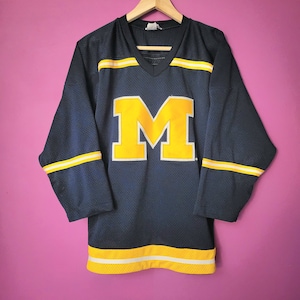 Michigan Blank Hockey Jerseys, Gold & Blue