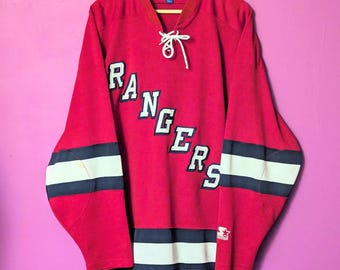 【HOCKEY】 RED RANGER CREWNECK NATURAL New York Rangers Hoodie, Rangers Sweatshirts, Rangers Fleece