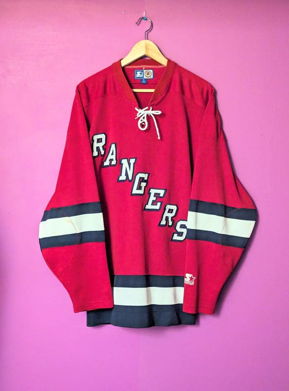 XL/TG New York Rangers Vintage Red Starter Jersey - Etsy
