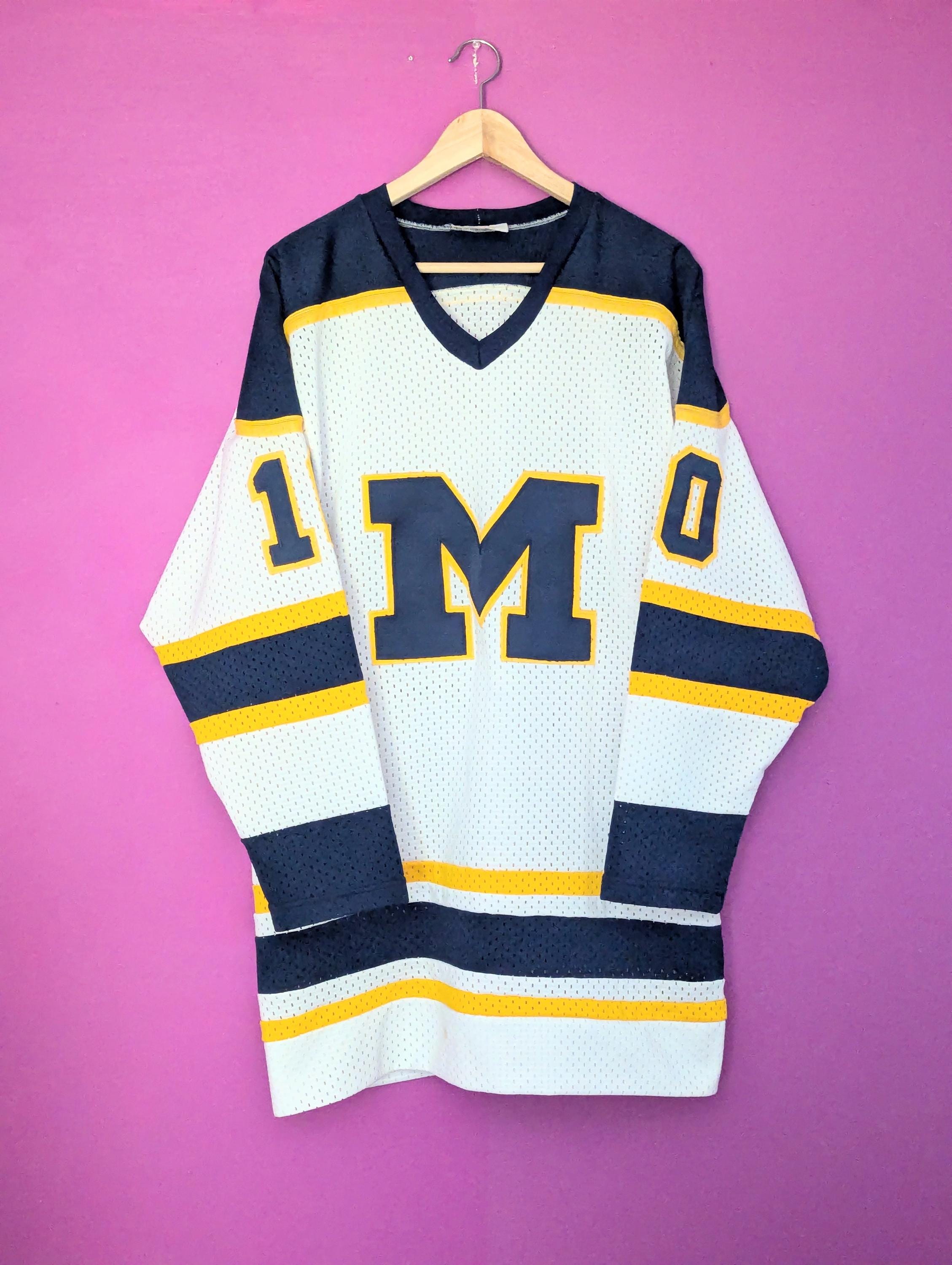 L/G Michigan Wolverines Vintage 90s USA College Hockey Jersey 