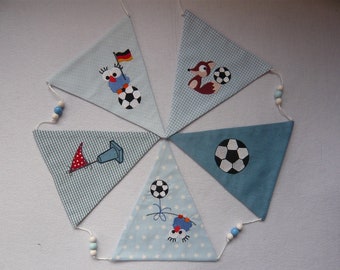 Pennant chain *football* children's room decoration for the European Championship*decoration children's room*pennant*football