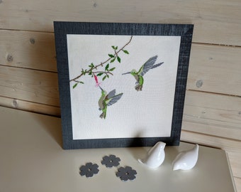 Cross stitch picture "Little Hummingbirds" summer decoration*Dahlbeck*picture*cross stitch*wall decoration*hand embroidered*fingerhutdahlbeck