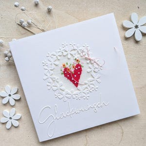 NEU*Geschenkkarte zum Muttertag*Klappkarte*handgestickt*Kreuzstichkarte*Grußkarte*Muttertag*Grußkarte mit Umschlag*Geburtstag*Hochzeit