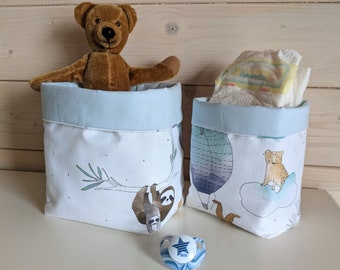 NEU*Utensilo - Set 2tlg. *Faultier*Aufbewahrung*Kinderzimmer*Wickeltisch*Baby*Windeln*Babyparty*Babyshower*Geschenk Taufe*Tiermotiv*Utensilo