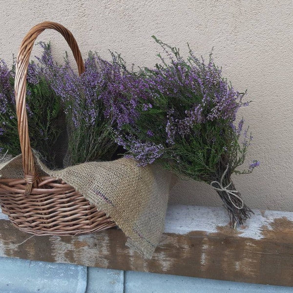 getrocknete Heidekraut Blumen Bouquet Hochzeitsstrauß Waldblumen Flieder Rose Lavendel Farbe natürliche echte Trockenblumen rustikalen Landstrauß