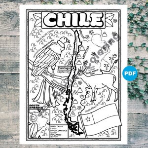 Chile Malseite, Geographie von Südamerika, Digital Download Malseite