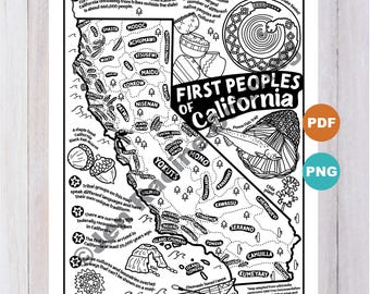 First Peoples of California Coloring Page (Digital Download)
