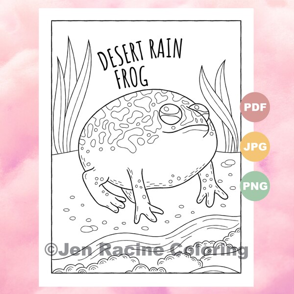 Frog Coloring Page - Etsy