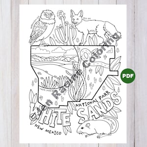 White Sands National Park Coloring Page