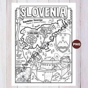 Słowenia Kolorowanka, Geografia Europy, Cyfrowa Kolorowanka Do Pobrania