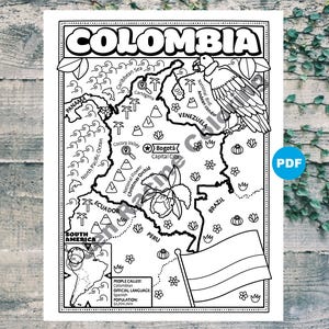Kolumbien Malseite, Geographie von Südamerika, digitaler Download Malseite