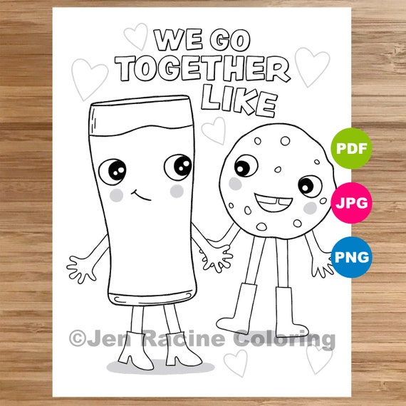 We Go Together Like...milk & Cookies Coloring Page Funny - Etsy We Go Together Like...milk & Cookies Coloring Page Funny - Etsy