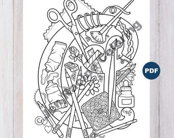 A is for ART Coloring Page, Lettering Artwork (PDF)