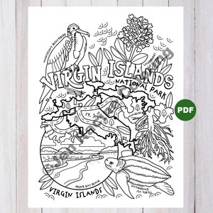 Virgin Islands National Park Coloring Page